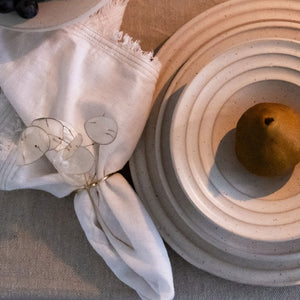 Natural White Cotton Napkin by Mulxiply and Campfire Pottery in Portland, Maine