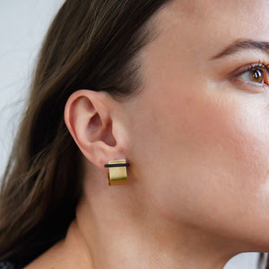 Modern Jacket Earring with Stud that can be worn on its own.