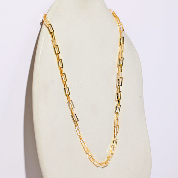 Mooring Square Link Chain Necklace - Brass | MULXIPLY
