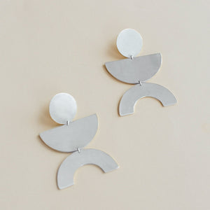 Sterling Silver Balance Statement Earrings by MULXIPLY are handmade by master artisans in Nepal