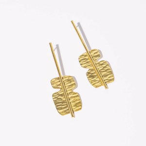 Handmade hammered brass earrings. Ethically made by artisans.