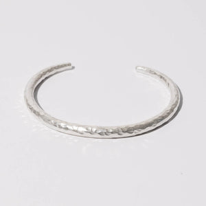 Hammered Cuff Bangle in Silver by Mulixply