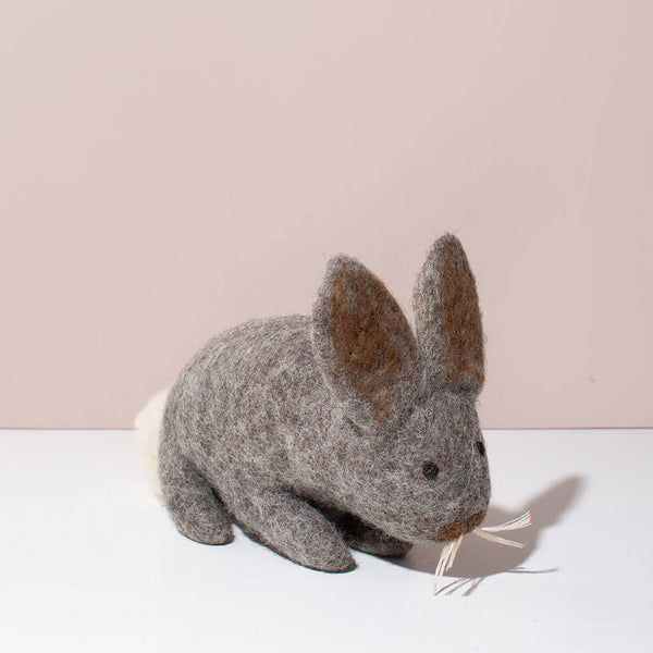 Hand Felted Grey Bunny - Ethical Toy | MULXIPLY