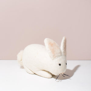Hand felted white plush bunny by MULXIPLY.