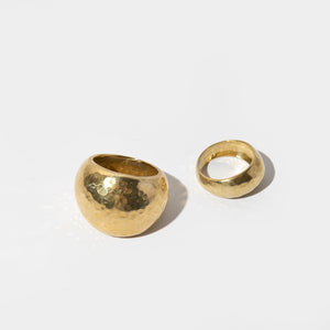 Brass rings handmade via heritage techniques.