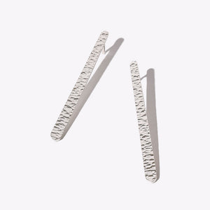 Sterling Silver long stick earrings. Ethically handmade jewerly.
