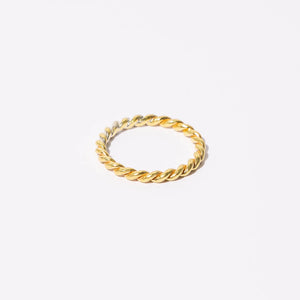 Mini Rope Twist Ring in Brass by Mulxiply