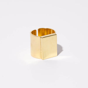 Smooth Brass Signet Ring. A modern essential accessory by Mulxiply