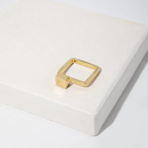 Comfortable, handmade, square band ring to wear alone or stacked.