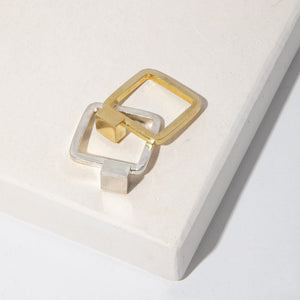 Fashion forward, these square rings are unexpected and swoon-worthy.