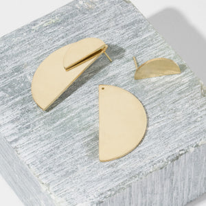 Balance Half-Circle Two-in-One Brass Earrings by MULXIPLY hand forged  by master artisans in Nepal