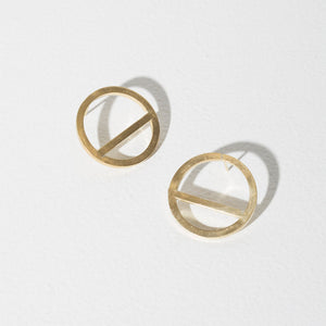 MULXIPLY Wink Circle Earrings - Brass