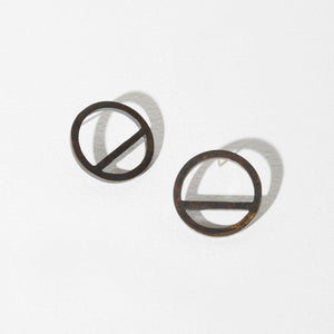 MULXIPLY Wink Circle Earrings - Oxidized Brass