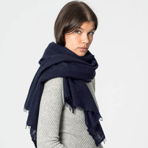 Cashmere Felted Scarf - Space Blue
