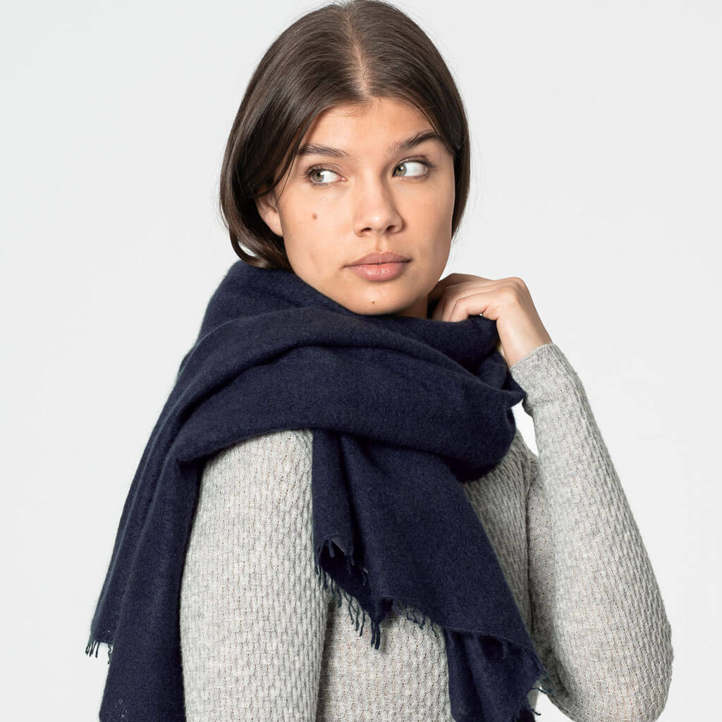 Cashmere Felted Scarf - Space Blue