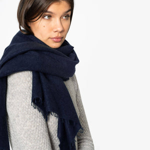 Cashmere Felted Scarf - Space Blue