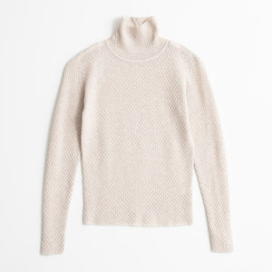 Women's  mock turtleneck sweater in delicate weave