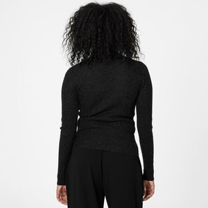 Merino Lace Turtleneck - Onyx Gray