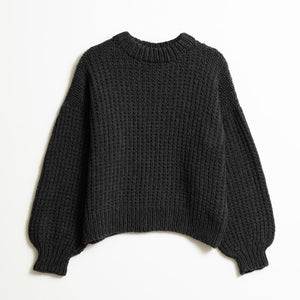 Oversized dark grey sweater. Ethically crafted by Dinadi for Mulxiply