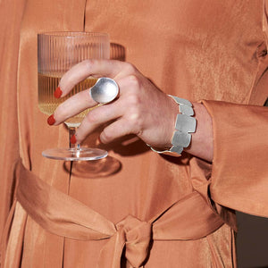 70s inspired cocktail ring and cuff bangle by Mulixiply