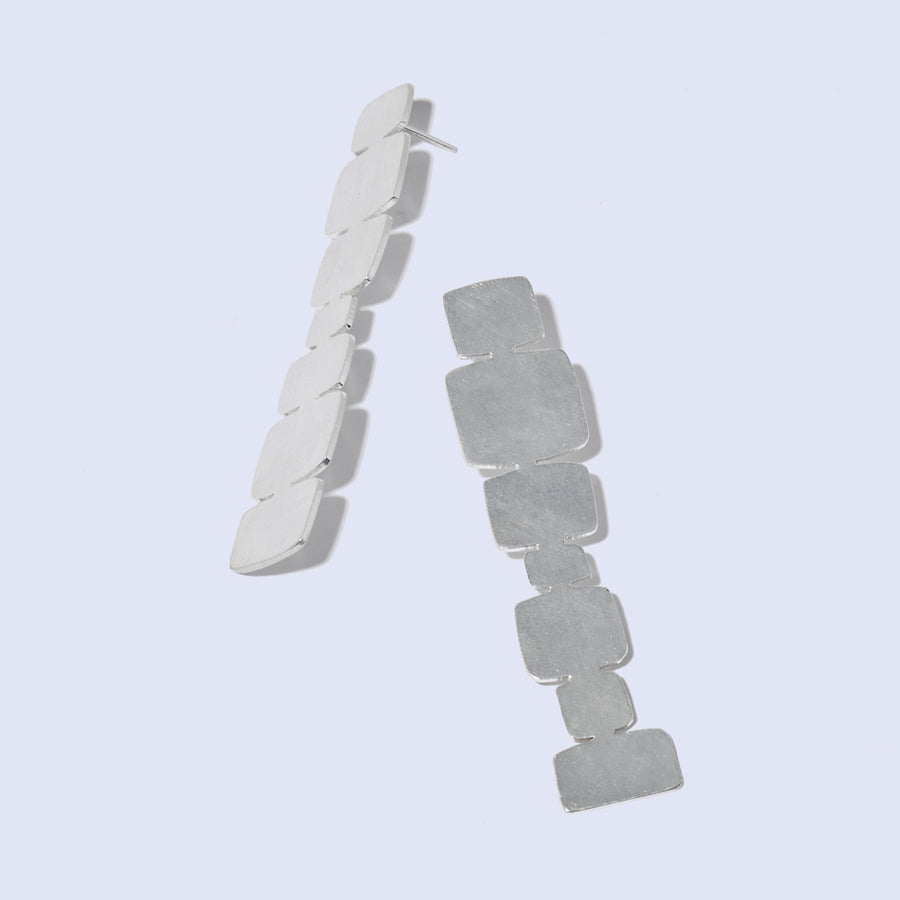 Dramatic Sterling Silver drop earrings by Mulxiply