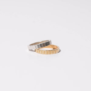 Ridge band ring by Mulxiply in brass or sterling.