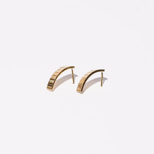 Arch shaped every day brass earrings. Ethically crafted by Mulxiply