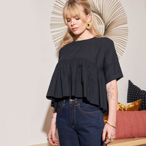 Ethically crafted blouse in black by Mulxiply