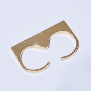 Modern, fashion-forward double cuff ring by Mulxiply