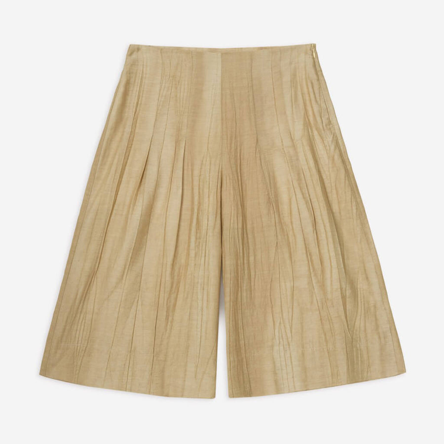 Linen Blend Culotte Shorts in Sand