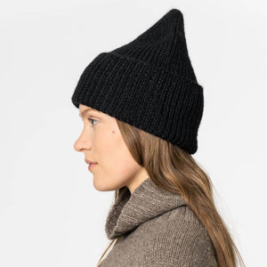 Stylish black beanie for winter by Mulxiply.