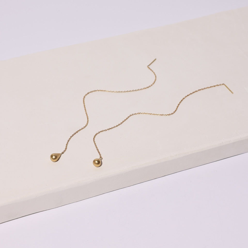 Delicate threader earrings, handmade by multiply