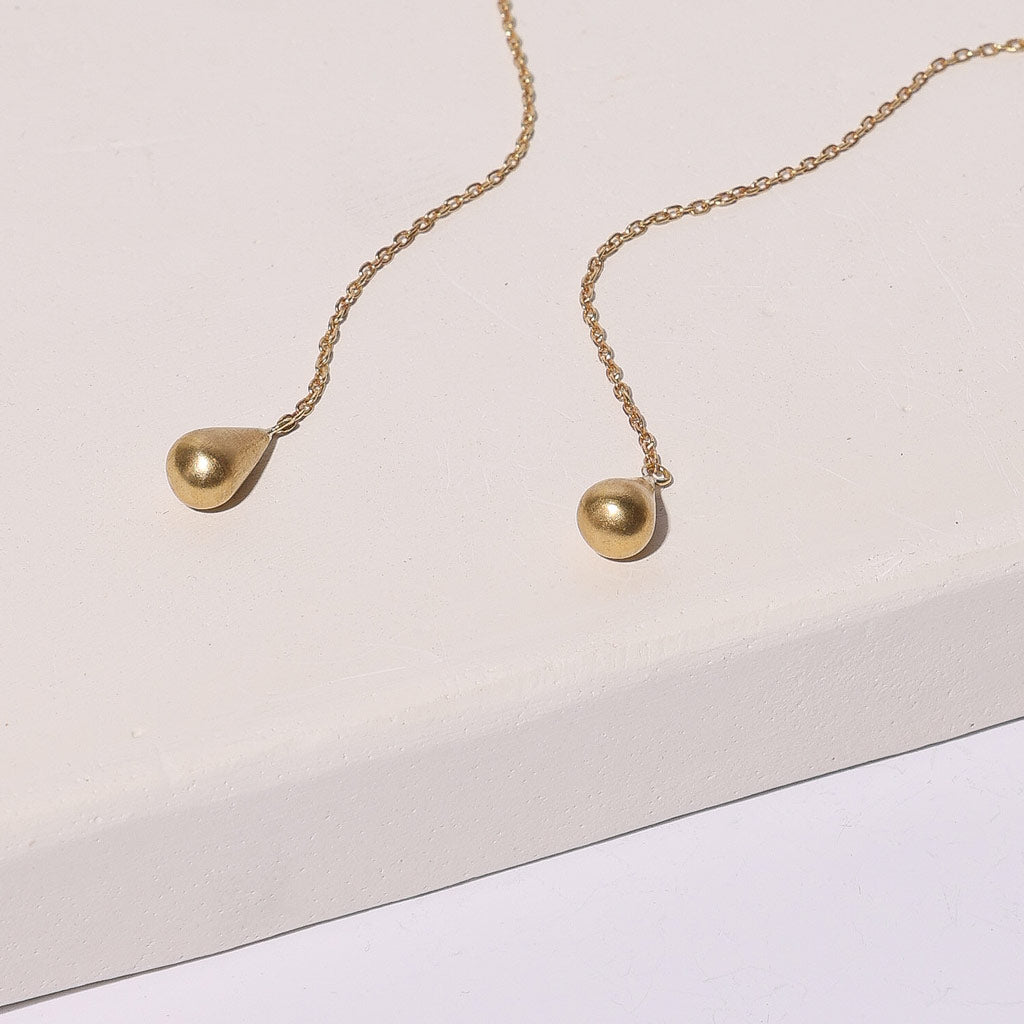 Delicate threader earrings, handmade by multiply