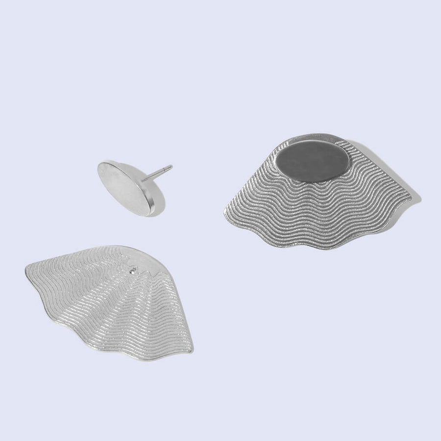 Fan Jacket Earrings in Sterling Silver. Handmade in Nepal