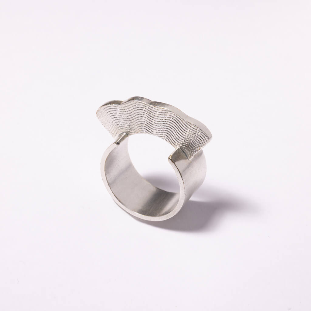 Fan Statement Ring in Sterling Silver by Mulxiply