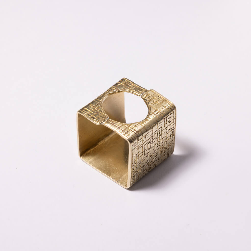 Mid-century modern design square ring by Mulxiply