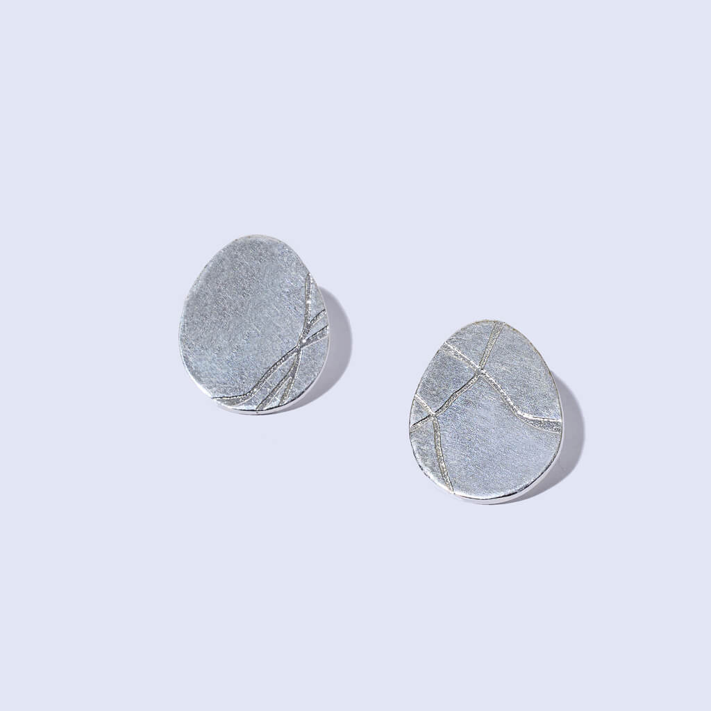 Kintsugi Pod Earrings in Sterling Silver by Mulxiply