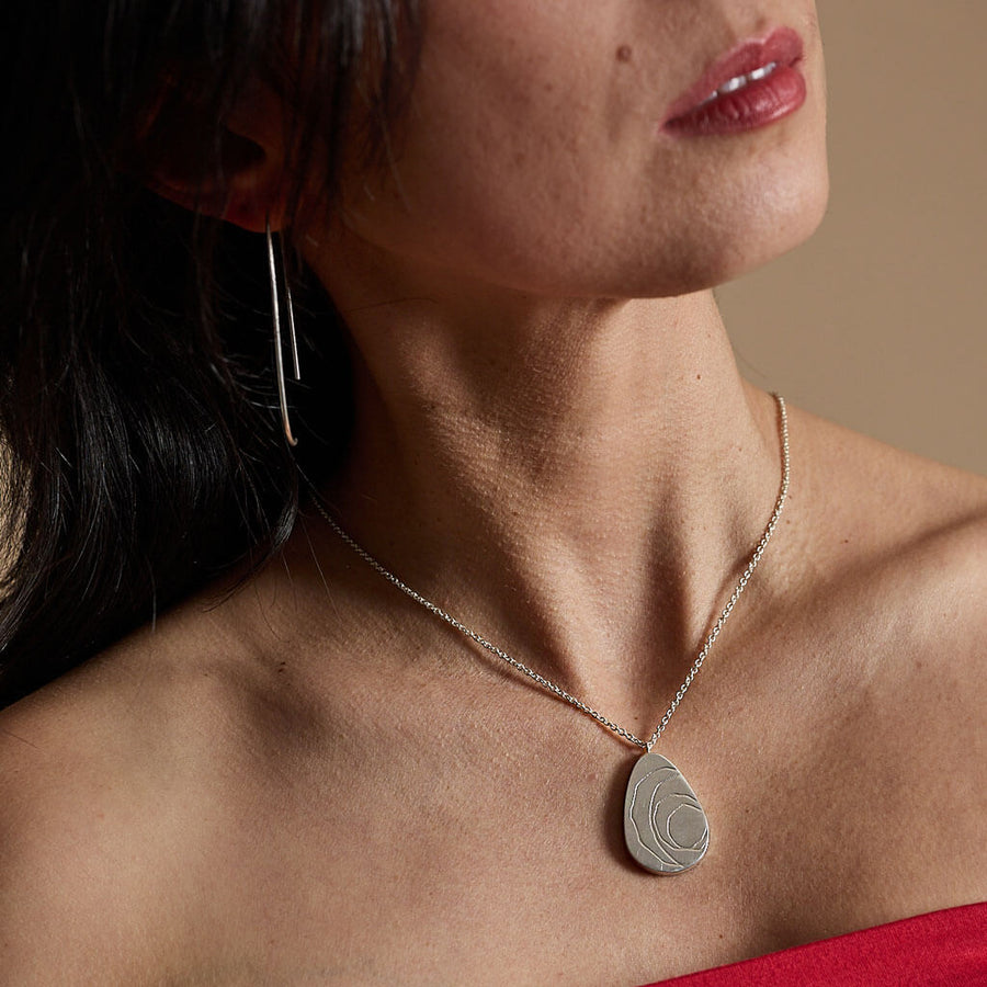 Long Sterling Silver Pod Necklace inspired by the Japanese art of Kintsugi by Mulxiply.