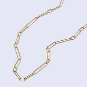 Handcrafted Paper Clip Chain Necklace in Brass by Mulxiply.