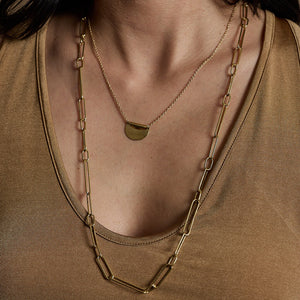 Extra Long Loop Link Necklace by Mulxiply in Brass. Ethically crafted in Nepal.