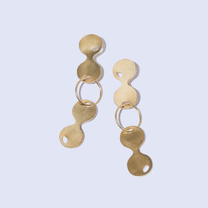 Shaken not stirred. Martini earrings in brass