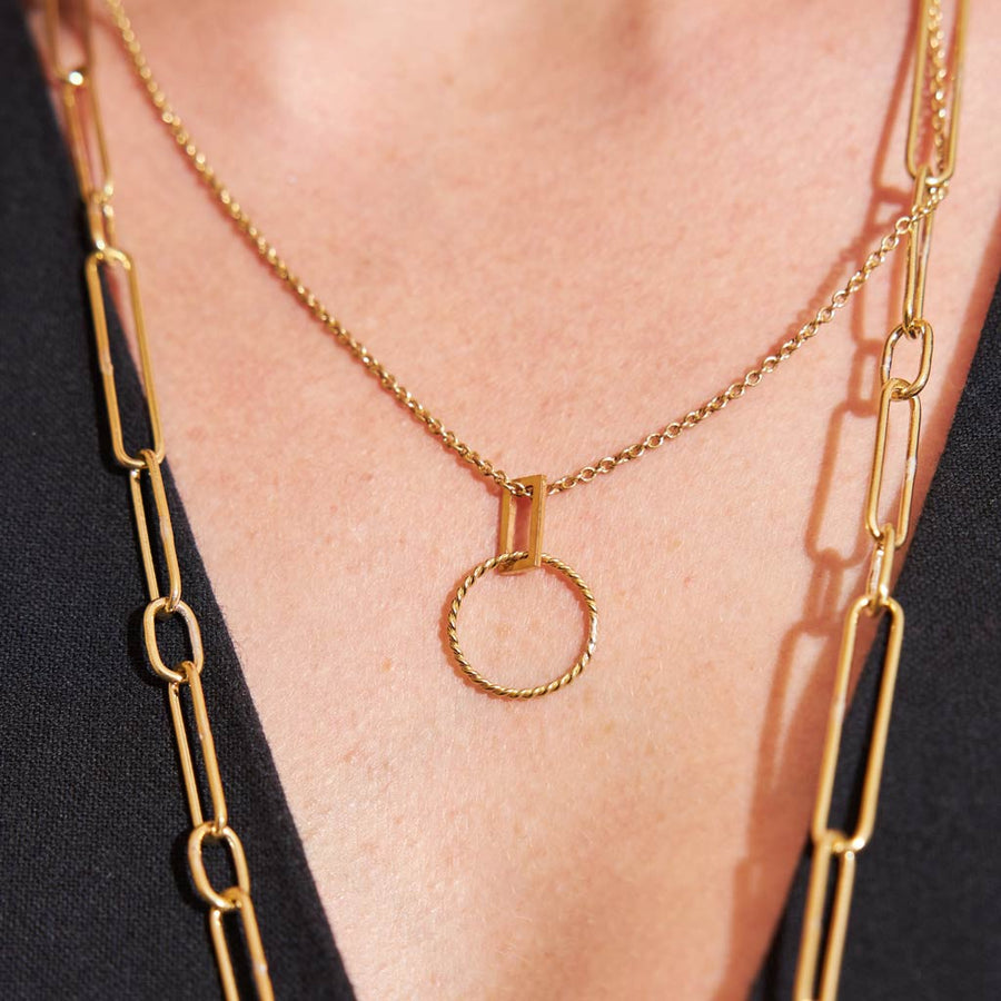 Dainty layering necklaces by Mulxiply in Brass and Sterling Silver