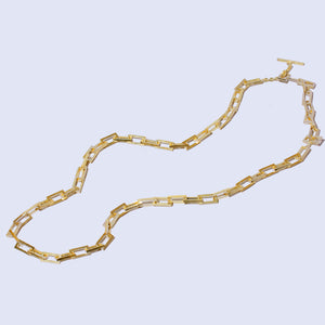 Mooring Square Link Chain Necklace in Brass by Mulxiply