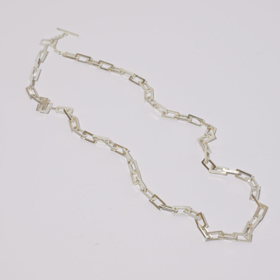 Mooring Square Link Necklace in Sterling by Mulxiply