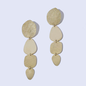 Ochiru Dangle Earrings in Brass by Mulxiply