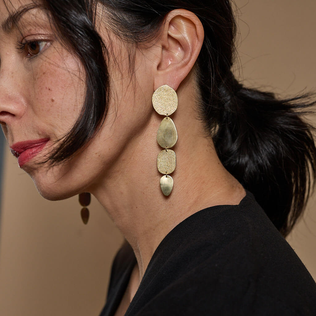 Dangle Earrings by Mulxiply with organic shapes.