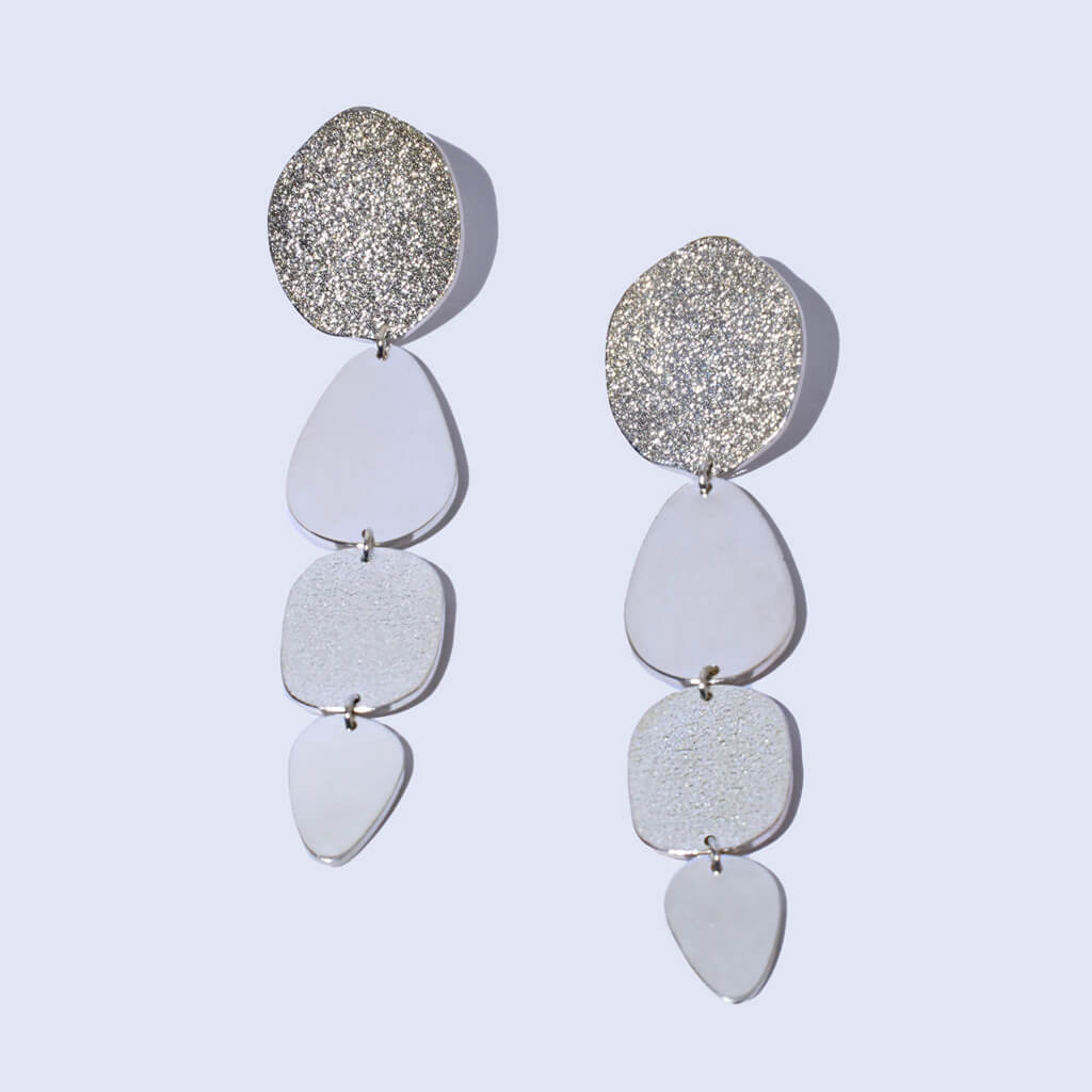 Ochiru Dangle Earrings in Sterling Silver by Mulxiply