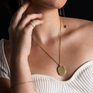Oval Locket Shape Necklace. Layering necklace by mulxiply.