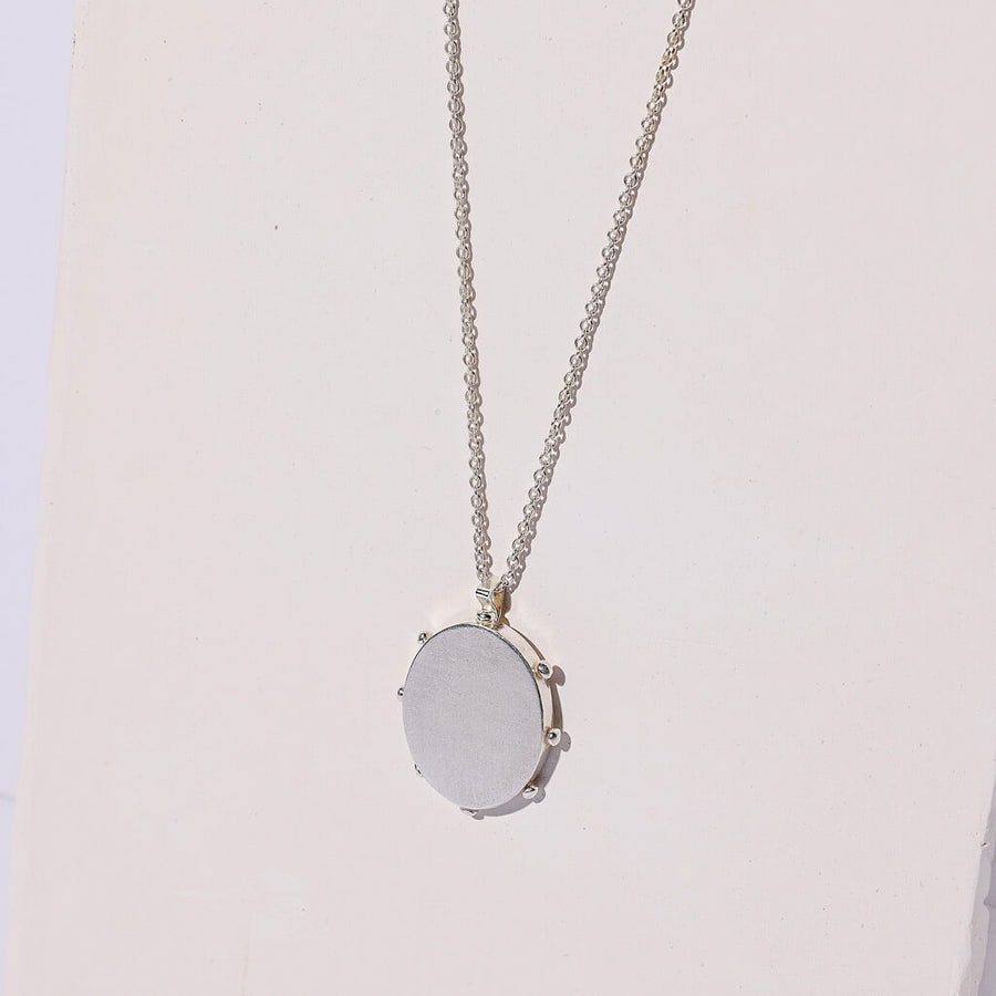 Sterling Silver Oval Locket Shape Necklace by Mulxiply