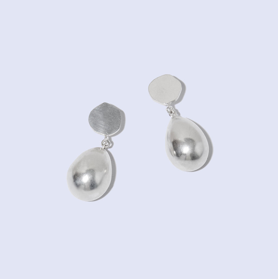 Pod Drop Earrings in Sterling Silver. Ethically crafted sustainable fashion by Mulxiply